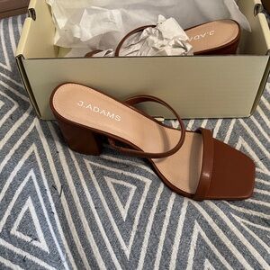 J. Adams Women's Chic Brown Block Heel Sandals